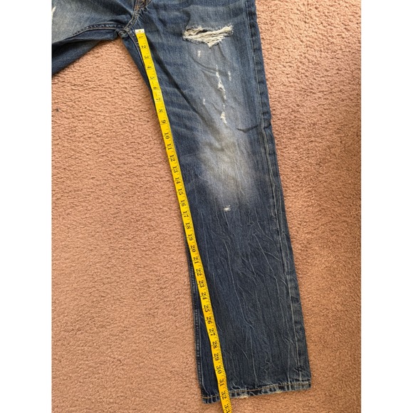 American Eagle Outfitters Denim Men's 35x32.5 Distressed Relaxed Fit Jeans - Picture 6 of 8